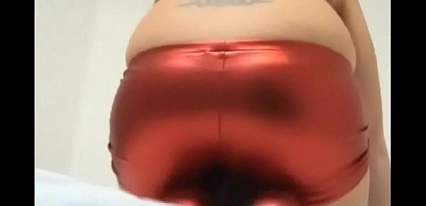  Look how these tight pink pvc panties hug my pussy